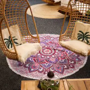 Large Mandala Roundy Art (180cm) – Pink & Purple | www.artisangoods.co.uk 1