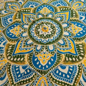 Large Mandala Roundy Art (180cm) – Yellow & Blue | www.artisangoods.co.uk 3