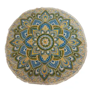 Large Mandala Roundy Art (180cm) – Yellow & Blue | www.artisangoods.co.uk 4