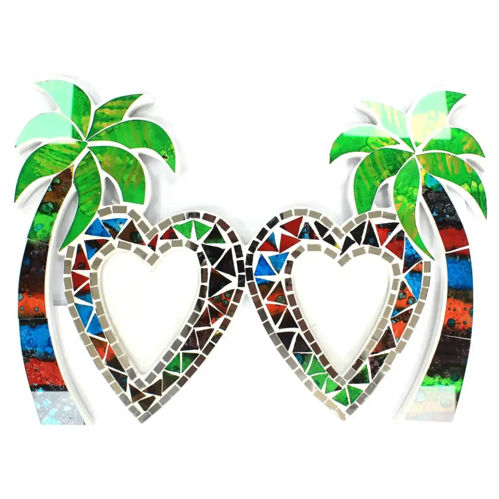 Large Mosaic Coconut Picture Frame – Double | www.artisangoods.co.uk 5