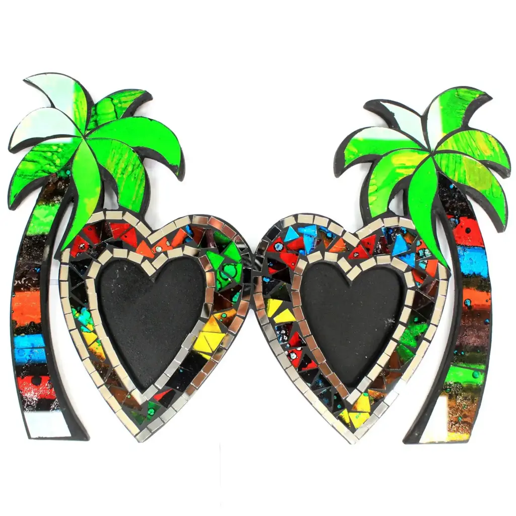Large Mosaic Coconut Picture Frame – Double | www.artisangoods.co.uk 4