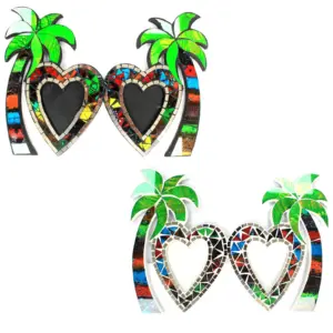 Large Mosaic Coconut Picture Frame – Double | www.artisangoods.co.uk 2