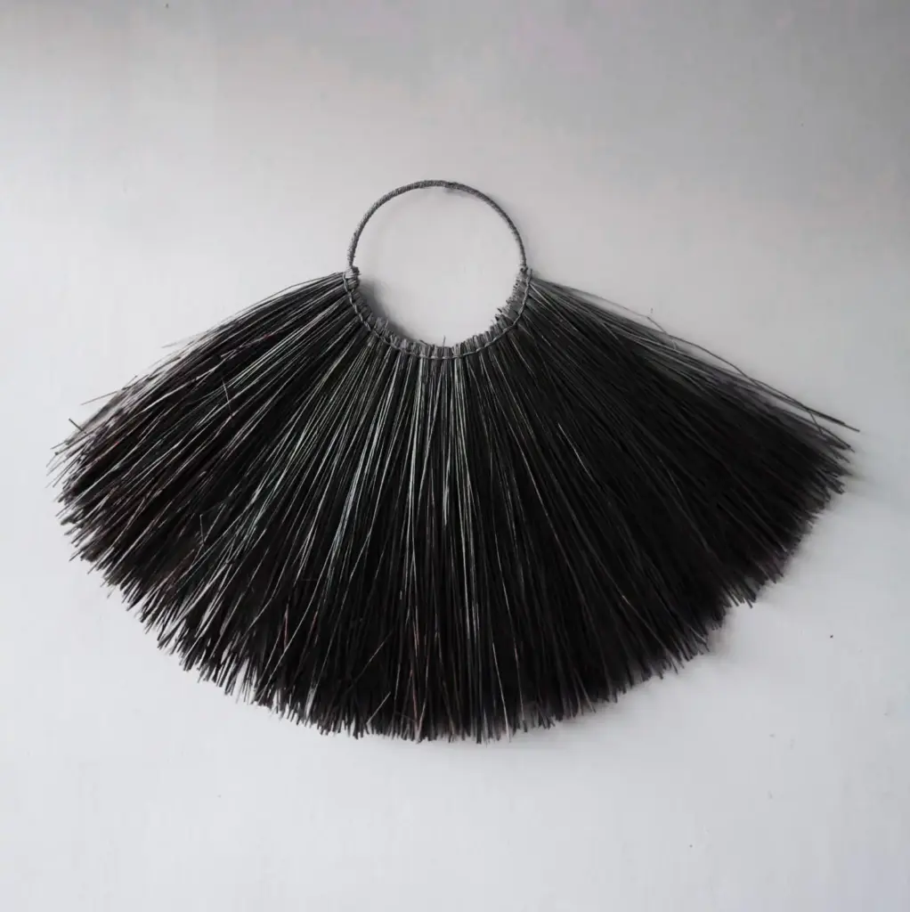 Large Seagrass Fan Wall Decor – Black | www.artisangoods.co.uk