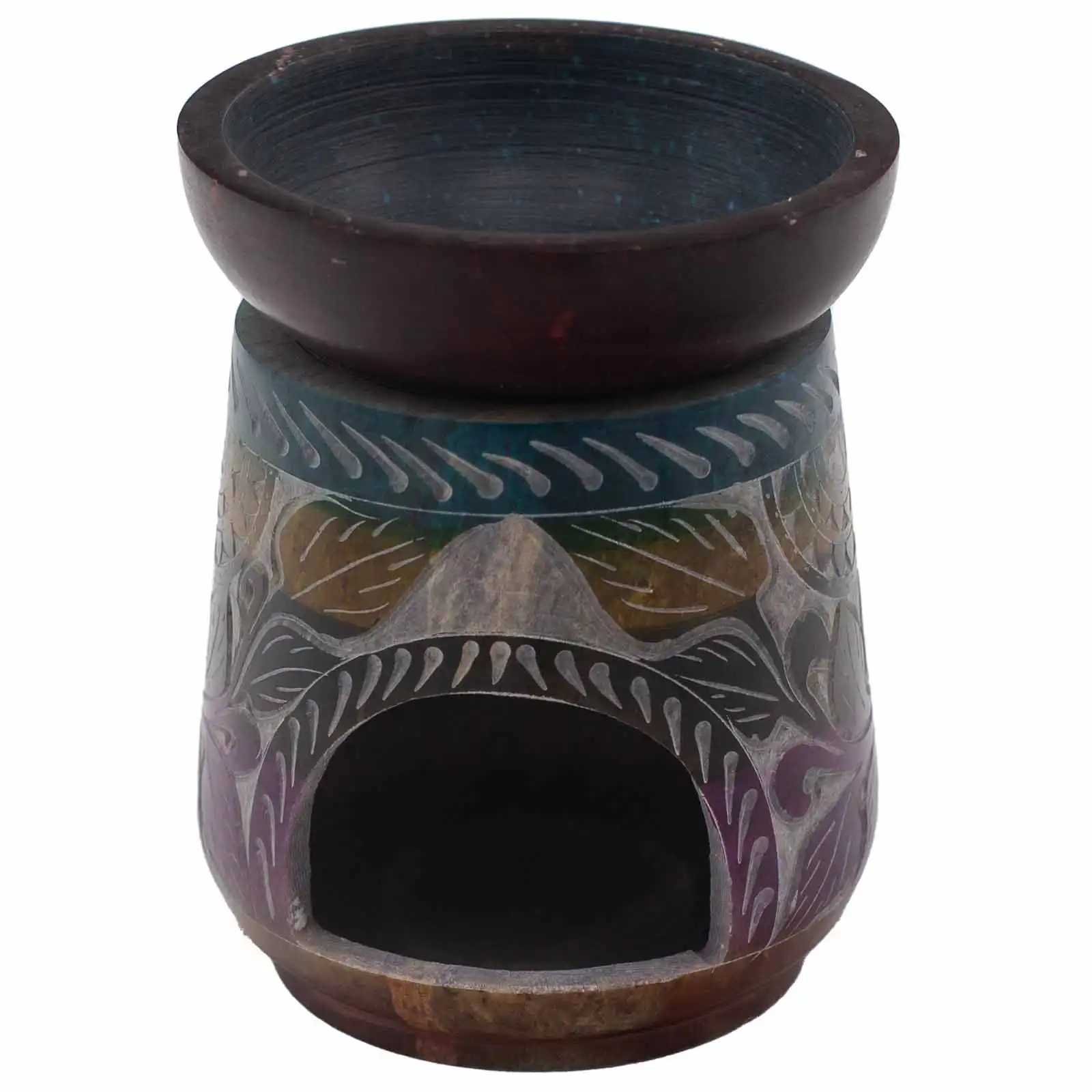 Large Soapstone Oil Burner 13x10cm – Elephant – Five Colours | www.artisangoods.co.uk 4 Large Soapstone Oil Burner 13x10cm - Elephant - Five Colours - Image 3