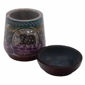 Large Soapstone Oil Burner 13x10cm – Elephant – Five Colours | www.artisangoods.co.uk 2