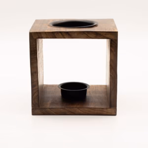 Large Square Mango Wood Oil Burner- Buddha Face | www.artisangoods.co.uk 5