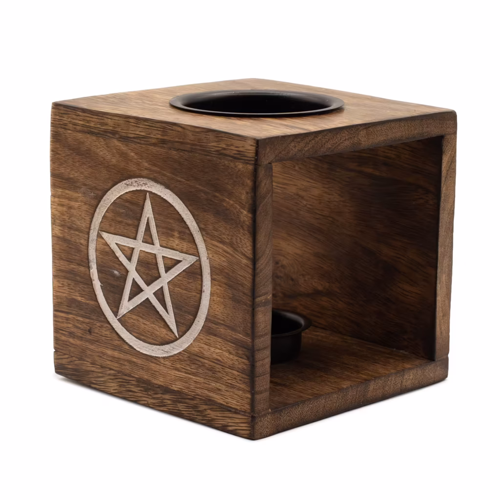 Large Square Mango Wood Oil Burner- Pentagon | www.artisangoods.co.uk 4 Large Square Mango Wood Oil Burner- Pentagon | www.artisangoods.co.uk 4