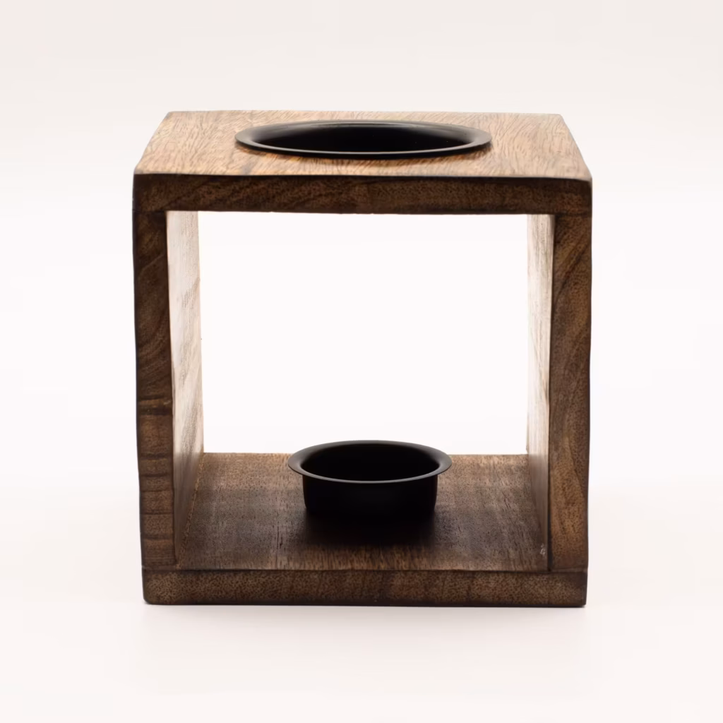 Large Square Mango Wood Oil Burner- Pentagon | www.artisangoods.co.uk 2 Large Square Mango Wood Oil Burner- Pentagon | www.artisangoods.co.uk 2