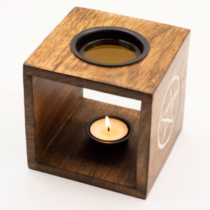Large Square Mango Wood Oil Burner  – Tree of Life | www.artisangoods.co.uk 3