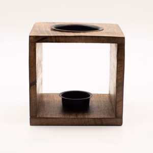 Large Square Mango Wood Oil Burner  – Tree of Life | www.artisangoods.co.uk 2