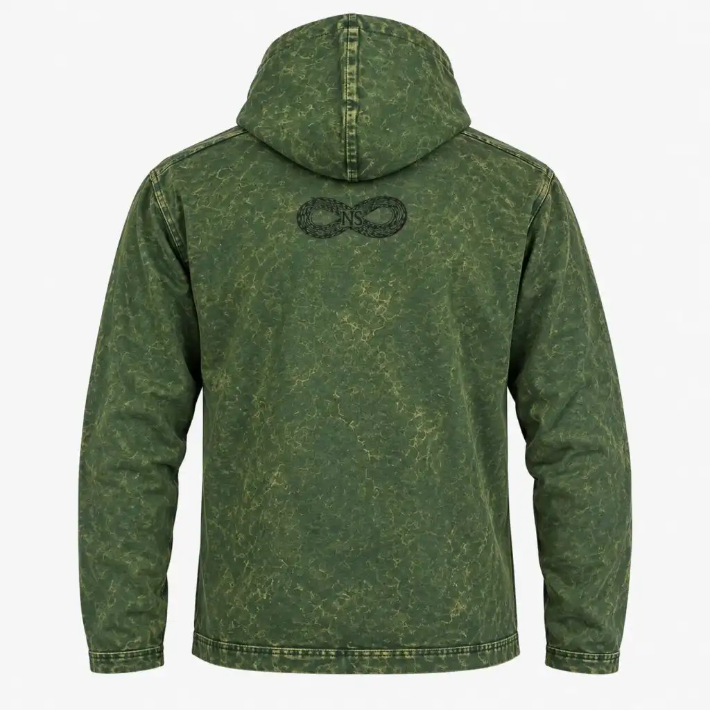 Large Stone Washed Hoody Shirt Kangaroo Pocket - Vintage Teal