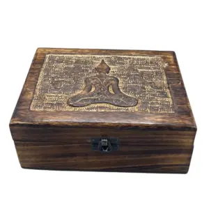Large Wooden Keepsake Box 20x15x7.5cm –  Buddha | www.artisangoods.co.uk 2