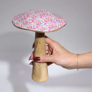 Large Wooden Mushroom – Mediterranean Tile Pattern | www.artisangoods.co.uk 4