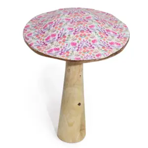Large Wooden Mushroom – Pretty Floral | www.artisangoods.co.uk