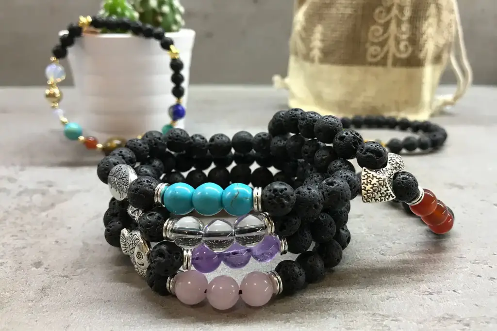 Lava Stone Bracelet – Buddha Chakra | www.artisangoods.co.uk 3