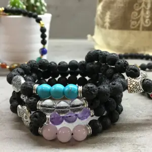 Lava Stone Bracelet – Leaf Turquoise | www.artisangoods.co.uk 3