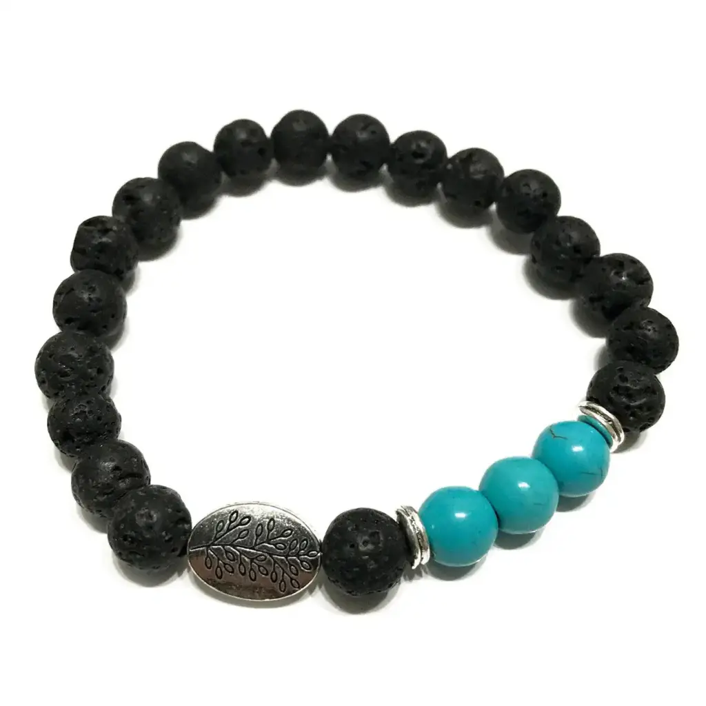 Lava Stone Bracelet – Leaf Turquoise | www.artisangoods.co.uk