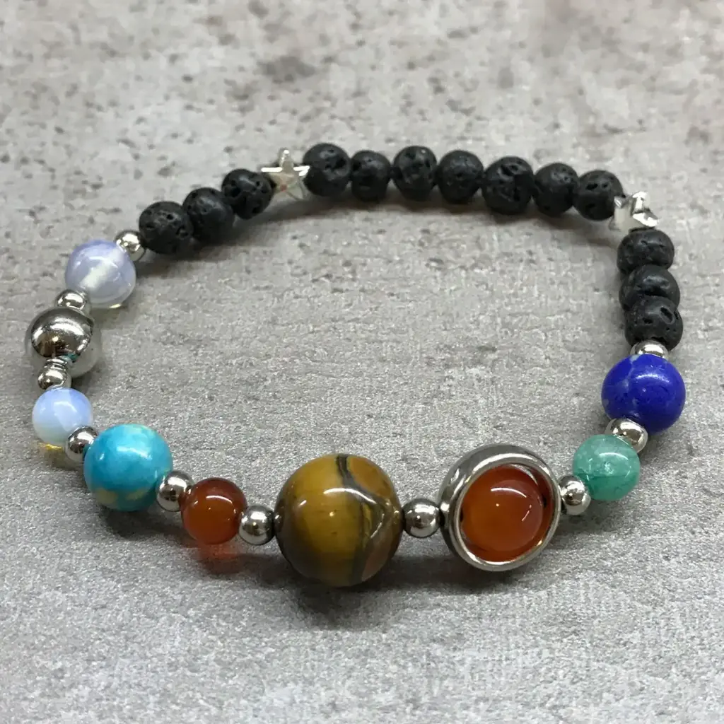 Lava Stone Bracelet – Silver Solar System | www.artisangoods.co.uk 2