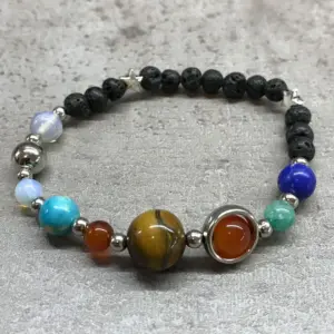 Lava Stone Bracelet – Silver Solar System | www.artisangoods.co.uk 2