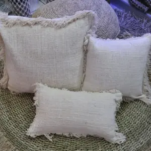 Linen Cushion Cover 30x50cm with fringe | www.artisangoods.co.uk 3