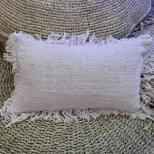 Linen Cushion Cover 30x50cm with fringe | www.artisangoods.co.uk 2