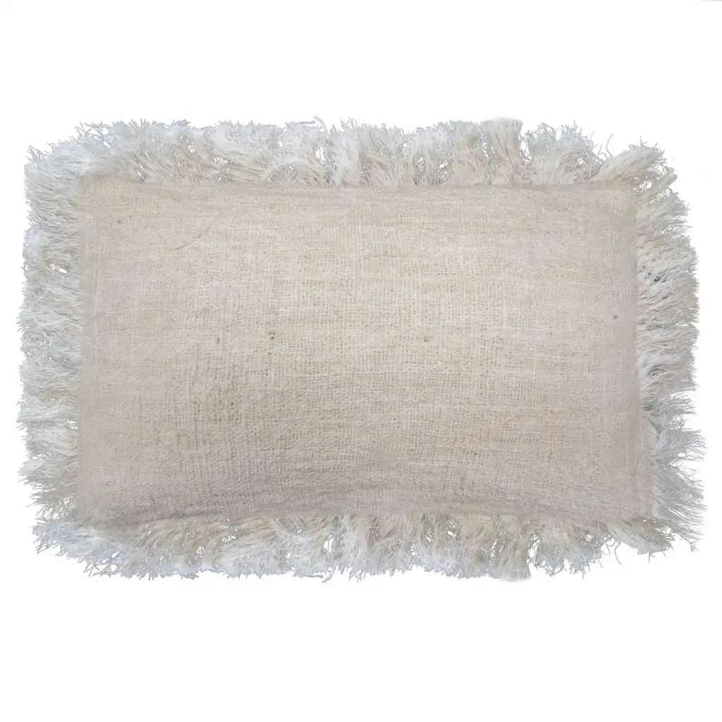 Linen Cushion Cover 30x50cm with fringe | www.artisangoods.co.uk