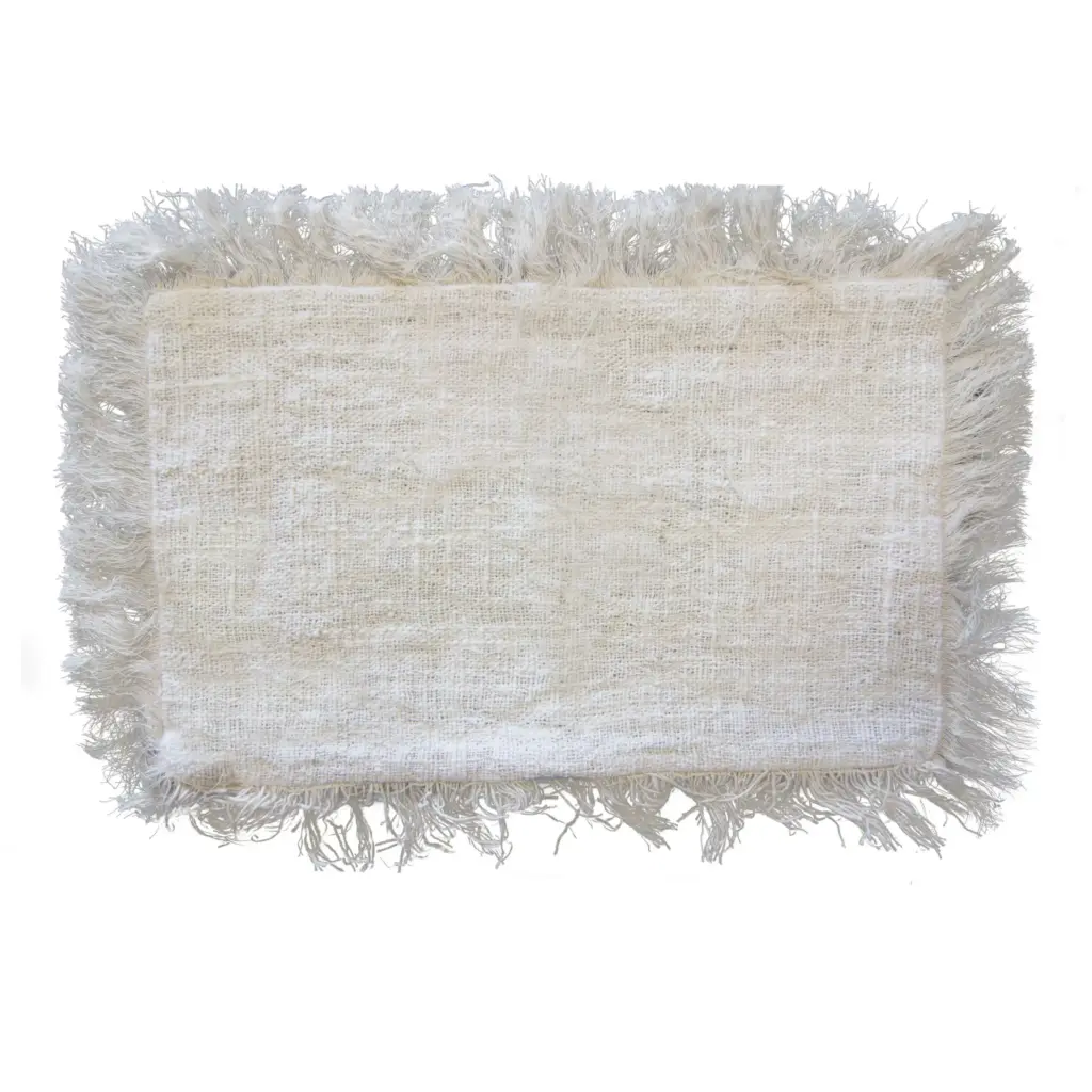 Linen Cushion Cover 30x50cm with fringe | www.artisangoods.co.uk 4