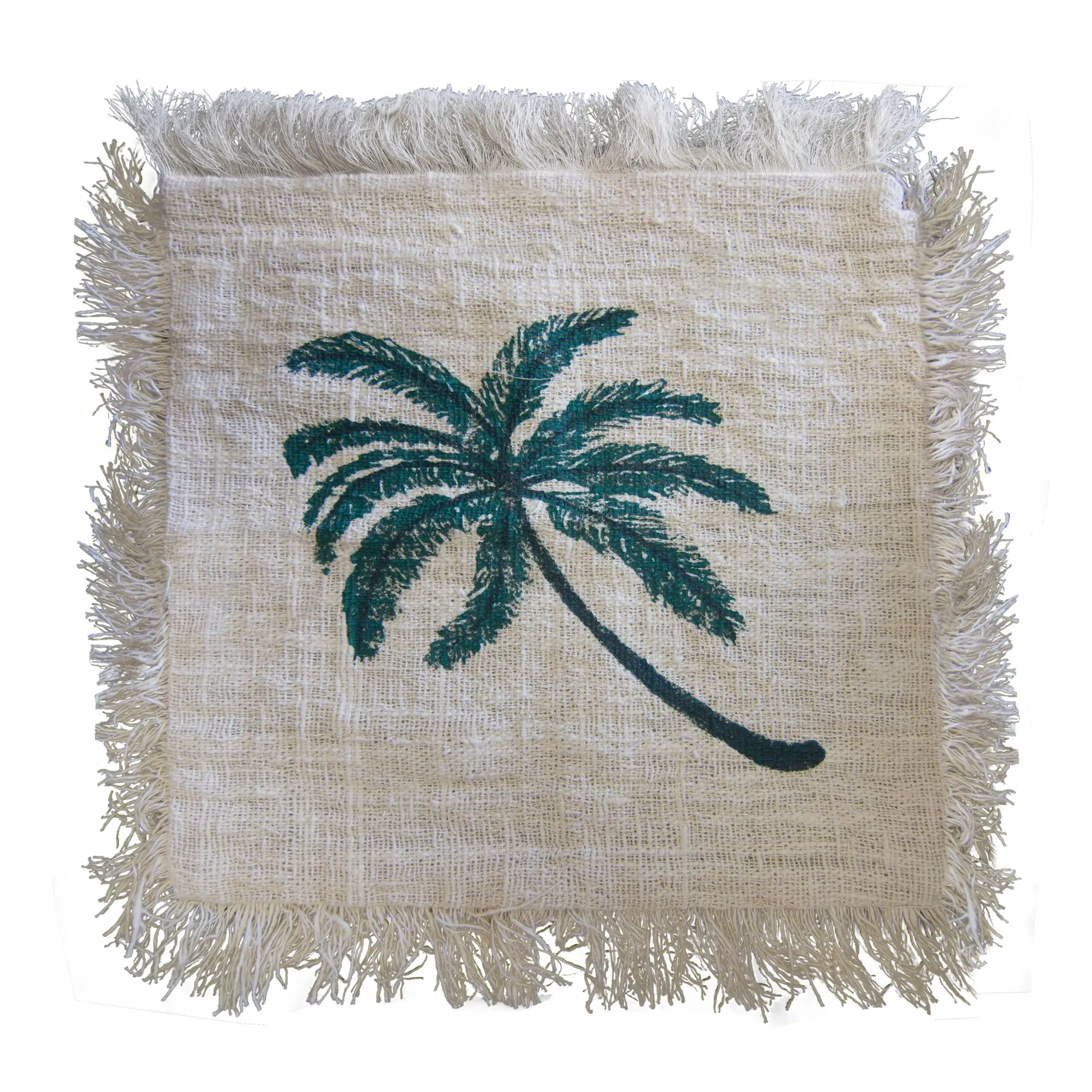 Linen Cushion Cover 60x60cm Palm Tree with Fringe | www.artisangoods.co.uk 5 Linen Cushion Cover 60x60cm Palm Tree with Fringe | www.artisangoods.co.uk 4