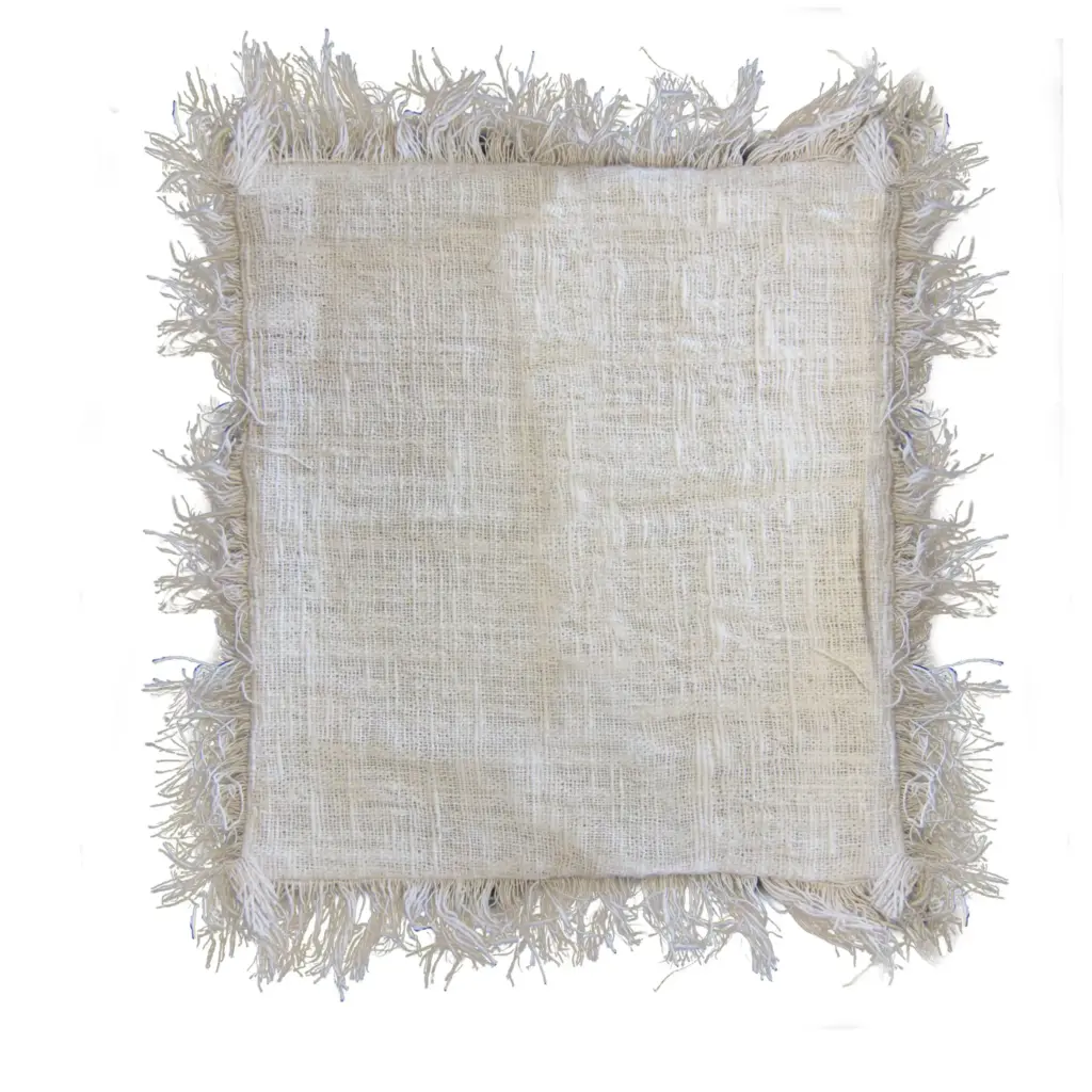 Linen Cushion Cover 60x60cm with fringe | www.artisangoods.co.uk 3