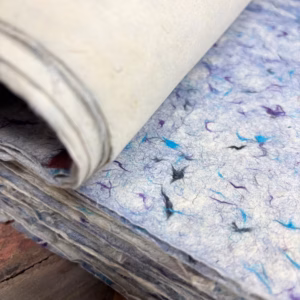 Lokta Craft & Wrapping Paper 51x76cm – Blue Cotton | www.artisangoods.co.uk 4
