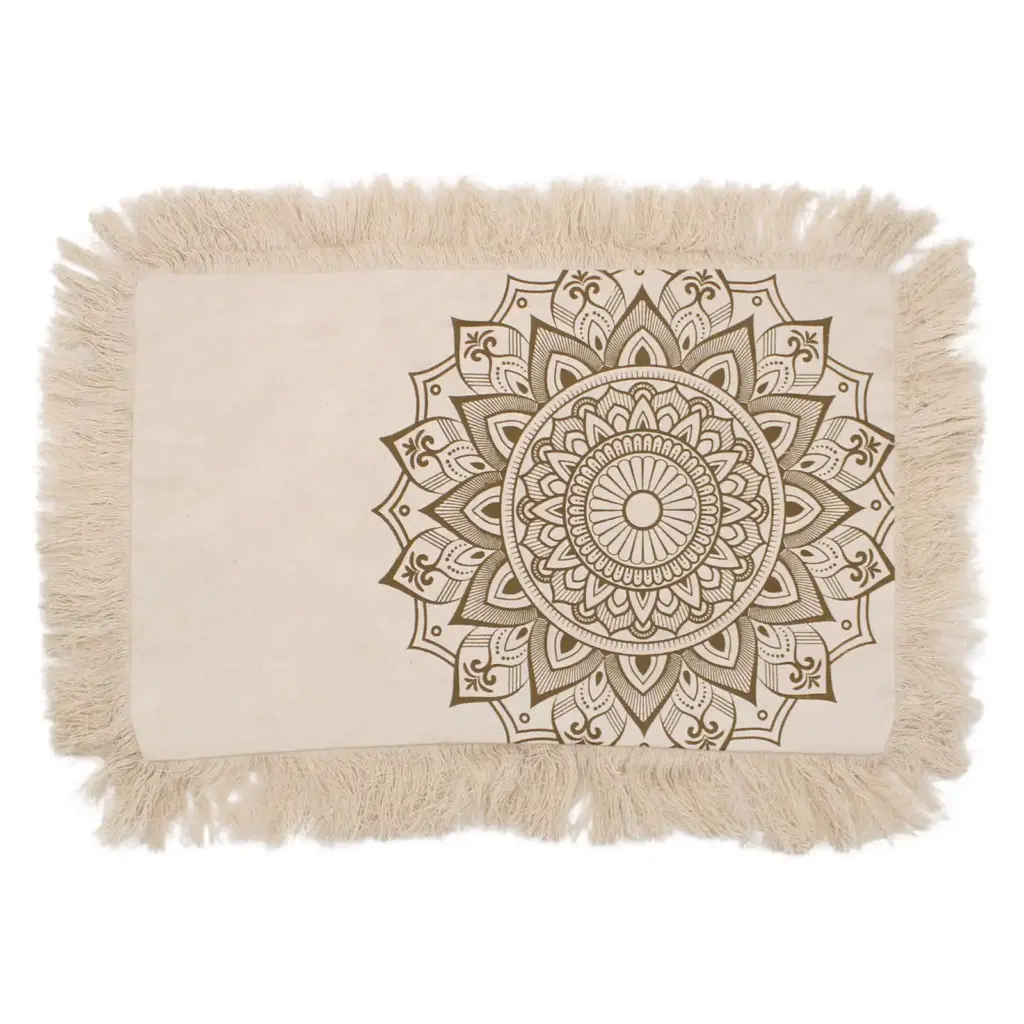 Lotus Mandala  Cushion – 30x50cm – bronze | www.artisangoods.co.uk