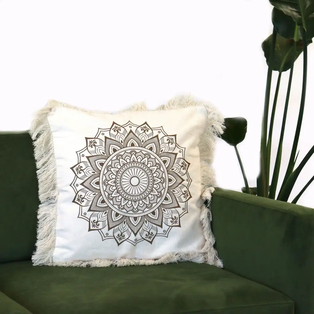 Lotus Mandala Cushion Cover – 45x45cm – bronze | www.artisangoods.co.uk 2 Lotus Mandala Cushion Cover – 45x45cm – bronze | www.artisangoods.co.uk 2