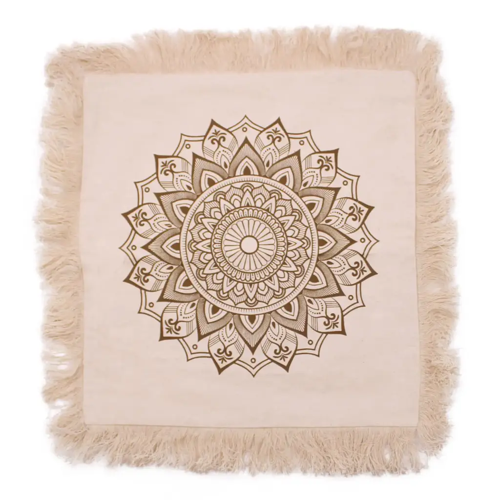 Lotus Mandala  Cushion Cover – 45x45cm – bronze | www.artisangoods.co.uk