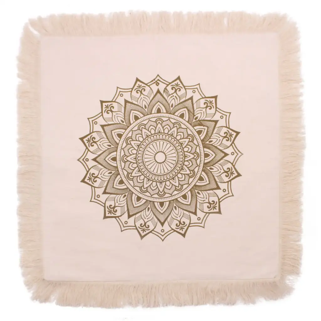 Lotus Mandala  Cushion Cover – 60x60cm – bronze | www.artisangoods.co.uk 3