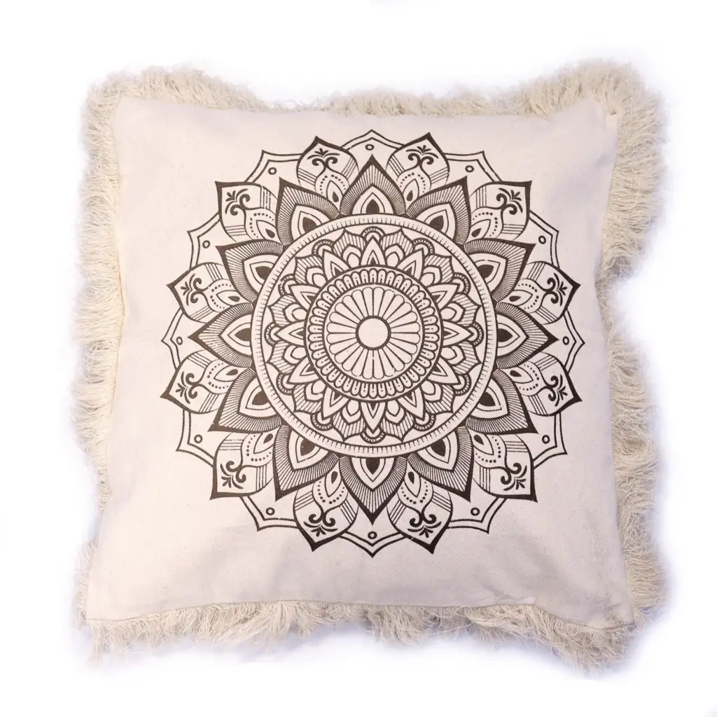 Lotus Mandala  Cushion Cover – 60x60cm – bronze | www.artisangoods.co.uk