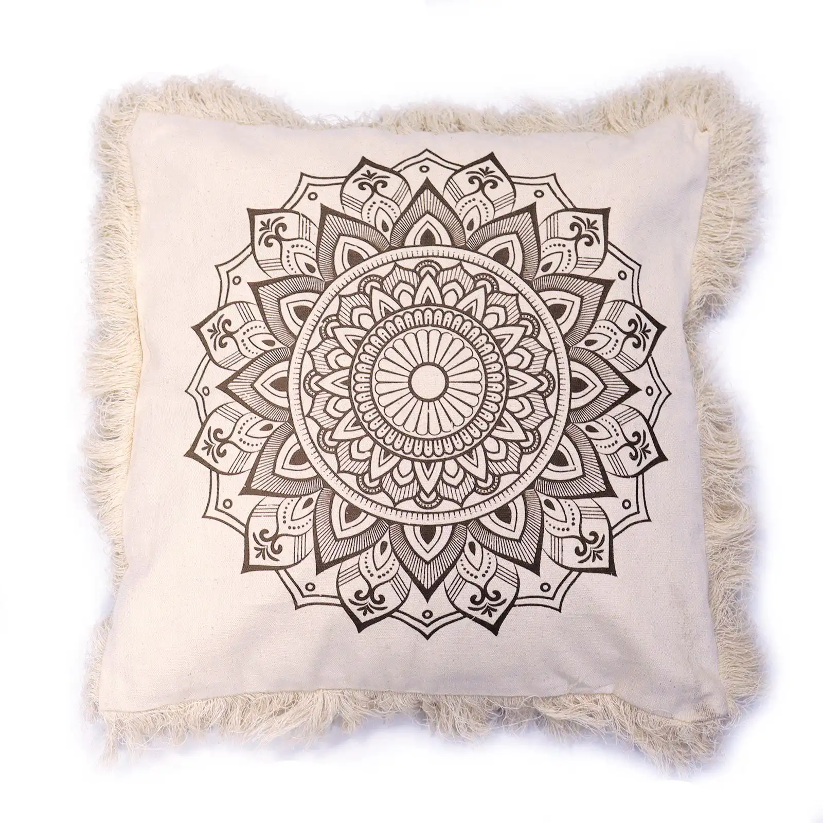 Lotus Mandala Cushion Cover – 60x60cm – bronze | www.artisangoods.co.uk 2 Lotus Mandala Cushion Cover – 60x60cm – bronze | www.artisangoods.co.uk 1