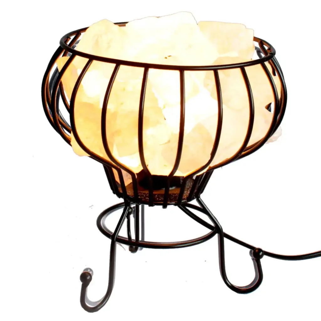 Low Salt Rock Brazier, White Salt Chunks, Cable & Bulb | www.artisangoods.co.uk