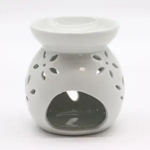 Lrg Classic White Oil Burner – Tree Cut-out | www.artisangoods.co.uk 2