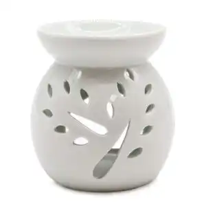 Lrg Classic White Oil Burner – Tree Cut-out | www.artisangoods.co.uk 1
