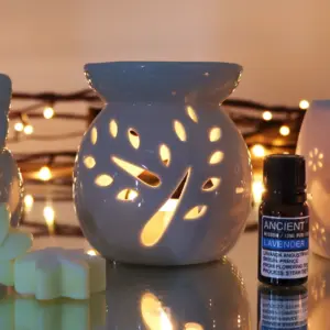 Lrg Classic White Oil Burner – Tree Cut-out | www.artisangoods.co.uk 3