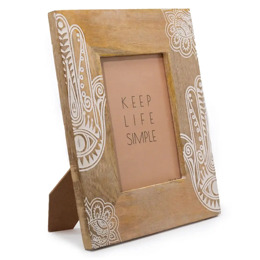Lrg Mango Wood Picture Frame (for 13x18cm) 28x23x2cm – Hansa – White | www.artisangoods.co.uk