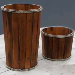Lrg Nautical Display Tub – Brown 45x32cm | www.artisangoods.co.uk 3