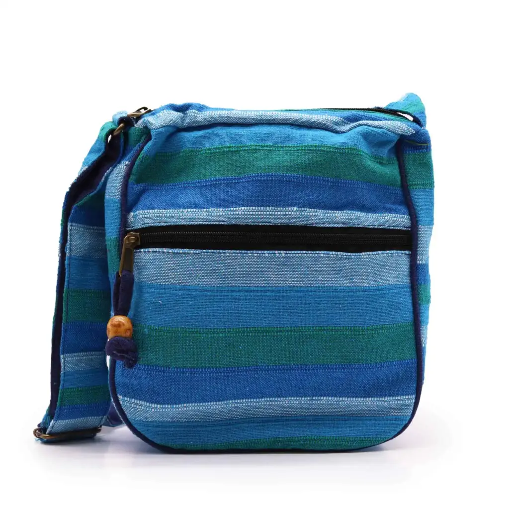 Lrg Nepal Sling Bag  (Adjustable Strap) – Blue Rivers | www.artisangoods.co.uk