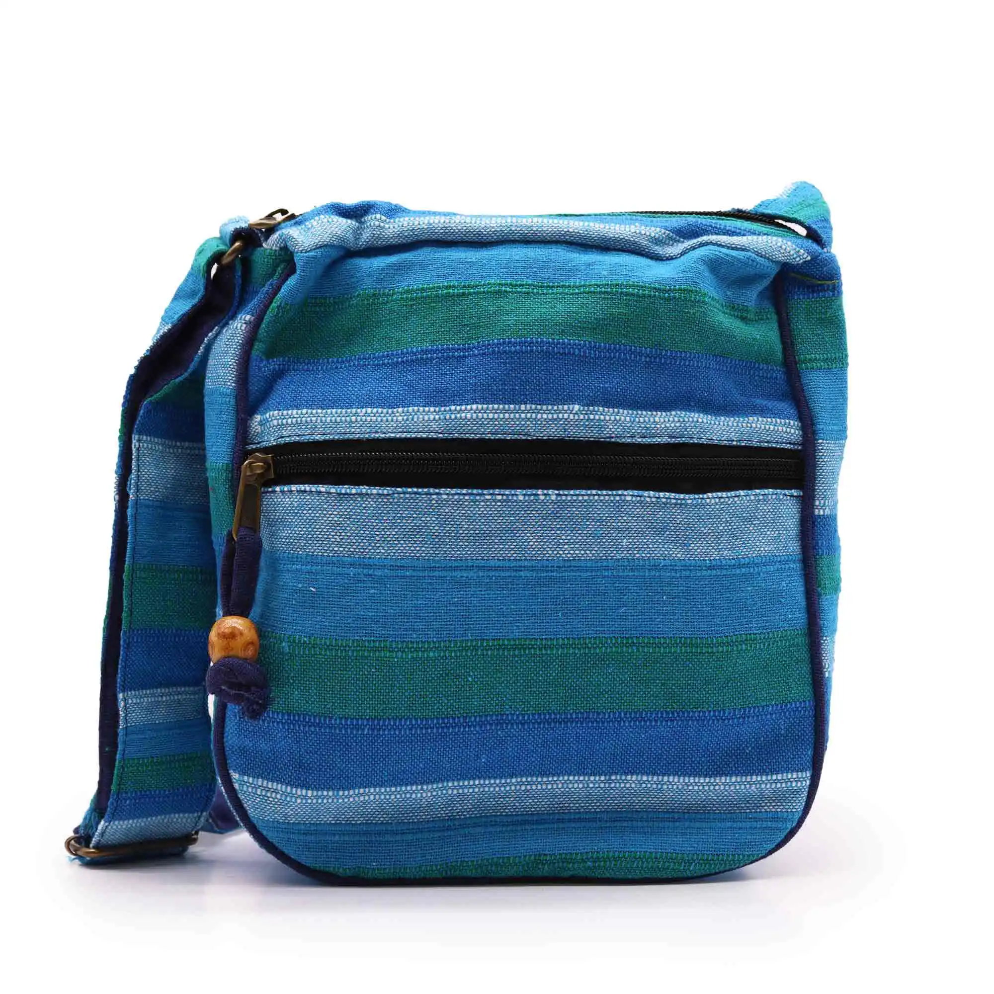 Lrg Nepal Sling Bag (Adjustable Strap) – Blue Rivers | www.artisangoods.co.uk 2 Lrg Nepal Sling Bag (Adjustable Strap) – Blue Rivers | www.artisangoods.co.uk 1