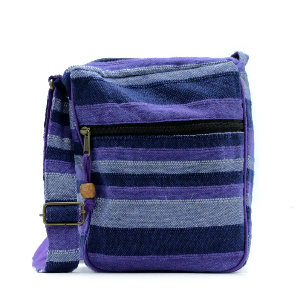 Lrg Nepal Sling Bag  (Adjustable Strap) – Deep Sea Blues | www.artisangoods.co.uk