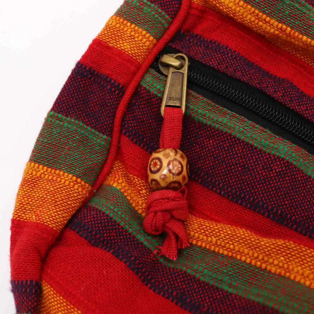 Lrg Nepal Sling Bag  (Adjustable Strap)  – Sunset Reds | www.artisangoods.co.uk 2