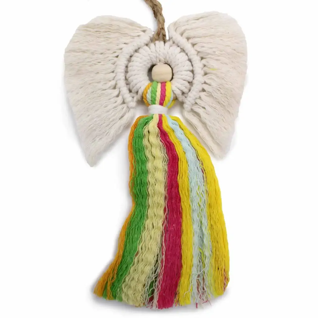 Macrame Angel – Rainbow | www.artisangoods.co.uk