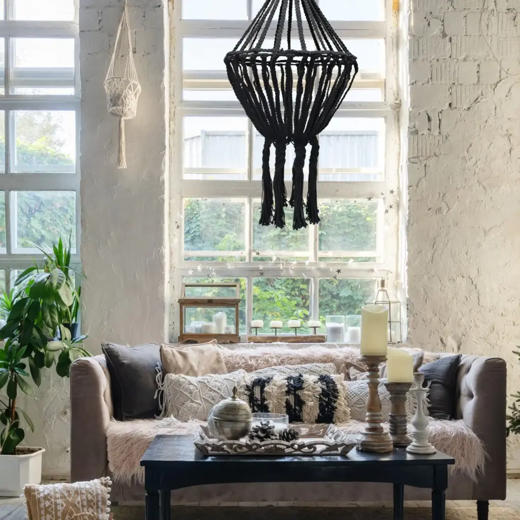 Macrame Large Drop Chandelier – Black | www.artisangoods.co.uk 3 Macrame Large Drop Chandelier – Black | www.artisangoods.co.uk 3