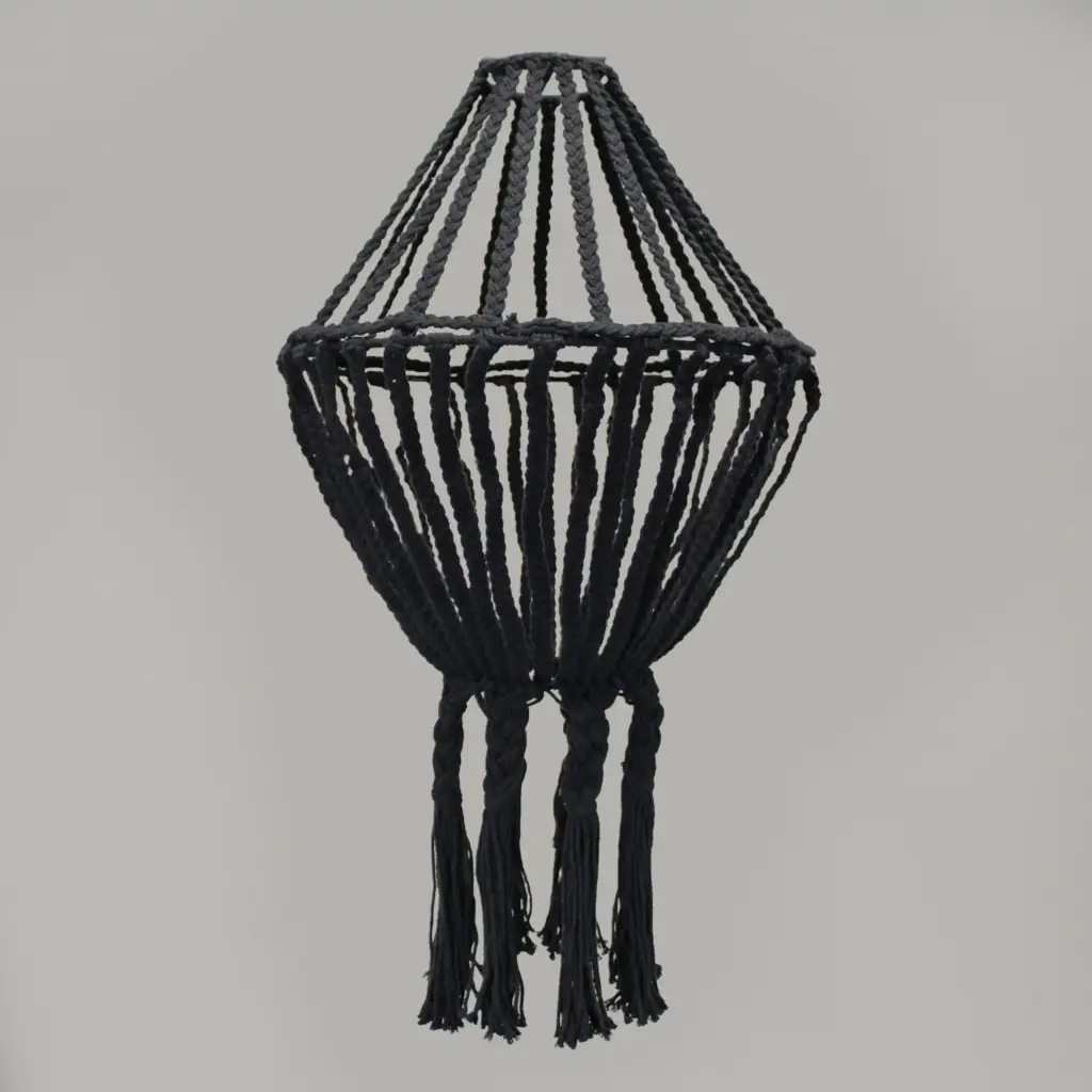 Macrame Large Drop Chandelier – Black | www.artisangoods.co.uk 2 Macrame Large Drop Chandelier – Black | www.artisangoods.co.uk 2
