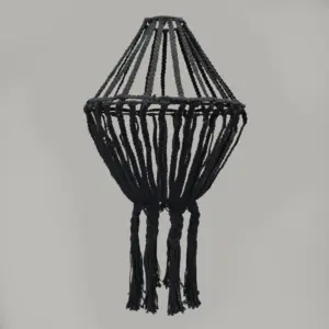 Macrame Large Drop Chandelier – Black | www.artisangoods.co.uk 2